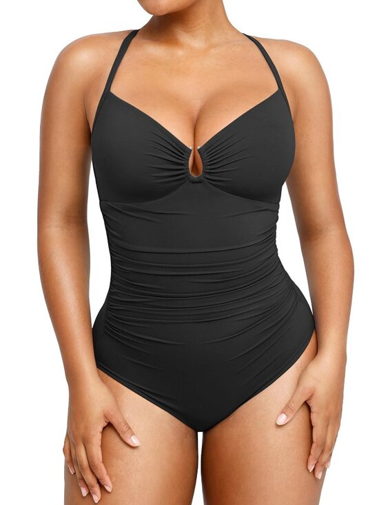 SHAPELLX Other - Small SHAPELLX  Shapewear Black U-Ring Tummy Control One Piece Swimsuit NWT